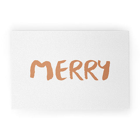 Orara Studio Merry Seasonal Typography Welcome Mat