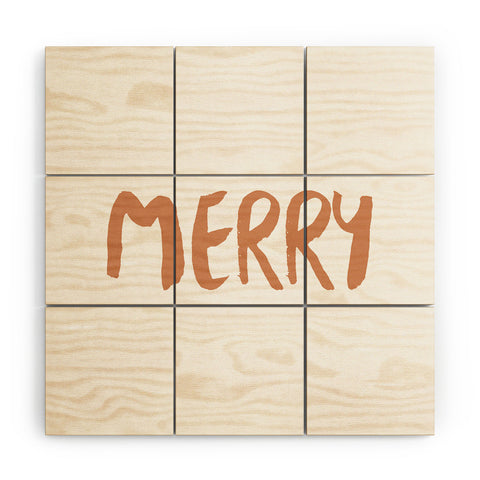 Orara Studio Merry Seasonal Typography Wood Wall Mural