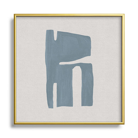 Orara Studio Mid Century Blue II Square Metal Framed Art Print