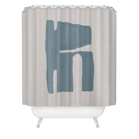 Orara Studio Mid Century Blue II Shower Curtain