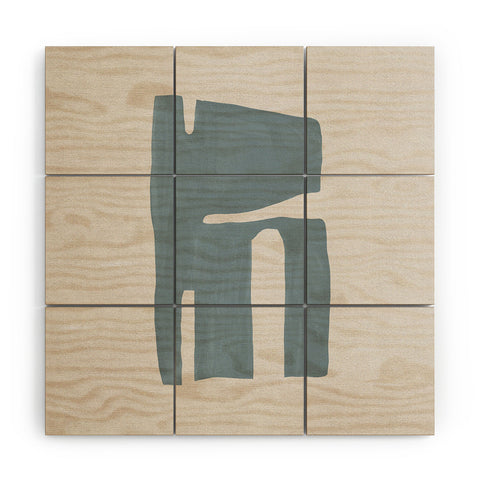 Orara Studio Mid Century Blue II Wood Wall Mural