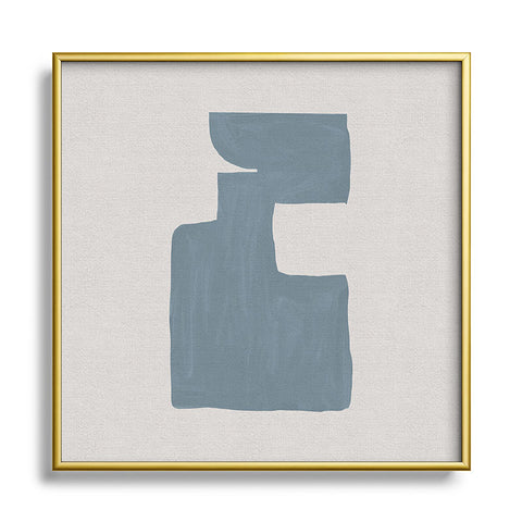 Orara Studio Mid Century Blue III Square Metal Framed Art Print