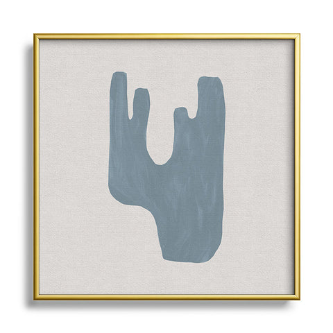 Orara Studio Mid Century Blue IV Square Metal Framed Art Print