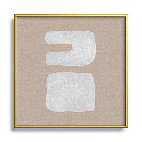 Orara Studio Mid Century Brown III Square Metal Framed Art Print