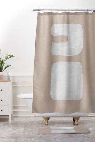 Orara Studio Mid Century Brown III Shower Curtain And Mat