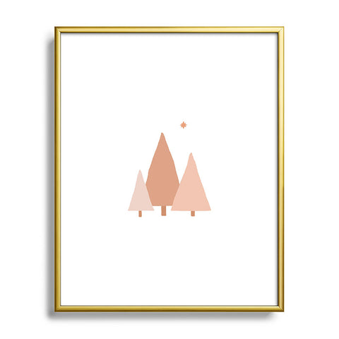 Orara Studio Minimal Trees Metal Framed Art Print