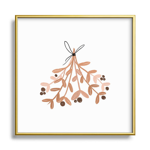 Orara Studio Mistletoe Illustration Metal Square Framed Art Print