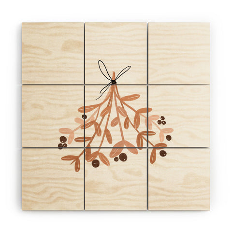 Orara Studio Mistletoe Illustration Wood Wall Mural