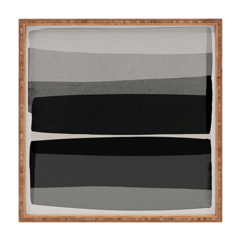 Orara Studio Modern Black and White Square Tray