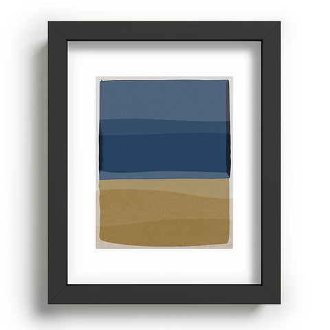 Orara Studio Modern Blue and Brown Recessed Framing Rectangle
