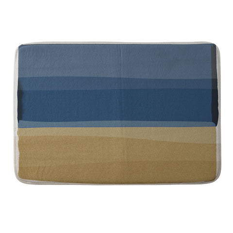 Orara Studio Modern Blue and Brown Memory Foam Bath Mat