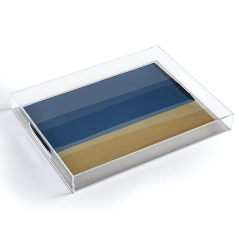 Orara Studio Modern Blue and Brown Acrylic Tray