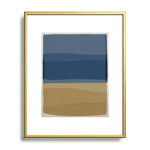 Orara Studio Modern Blue and Brown Metal Framed Art Print