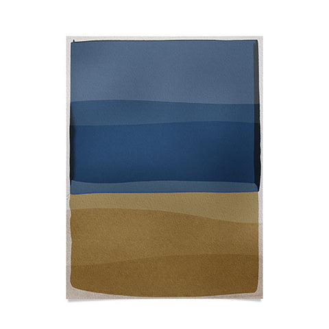 Orara Studio Modern Blue and Brown Poster
