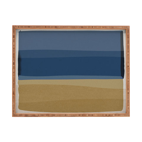 Orara Studio Modern Blue and Brown Rectangular Tray