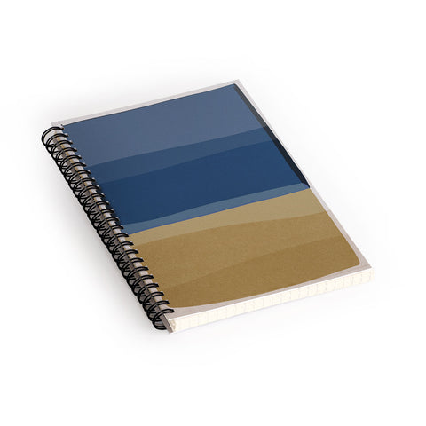 Orara Studio Modern Blue and Brown Spiral Notebook