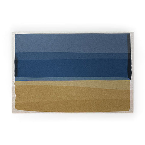 Orara Studio Modern Blue and Brown Welcome Mat