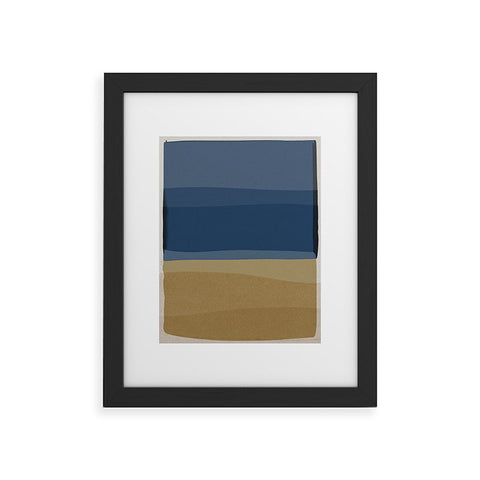 Orara Studio Modern Blue and Brown Framed Art Print