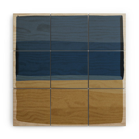 Orara Studio Modern Blue and Brown Wood Wall Mural