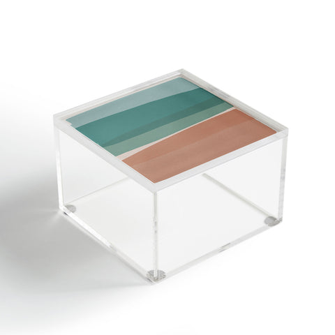 Orara Studio Modern Turquoise and Pink Acrylic Box
