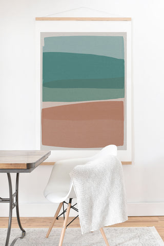 Orara Studio Modern Turquoise and Pink Art Print And Hanger