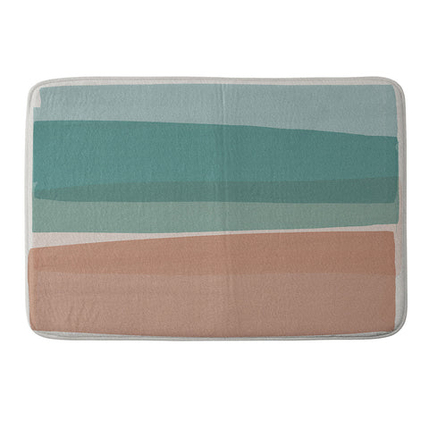 Orara Studio Modern Turquoise and Pink Memory Foam Bath Mat