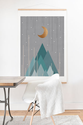 Orara Studio Moon And Mountains Art Print And Hanger