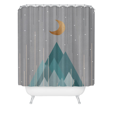 Orara Studio Moon And Mountains Shower Curtain