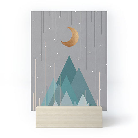 Orara Studio Moon And Mountains Mini Art Print