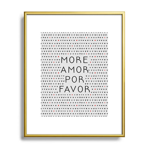 Orara Studio More Amor Love Quote Metal Framed Art Print
