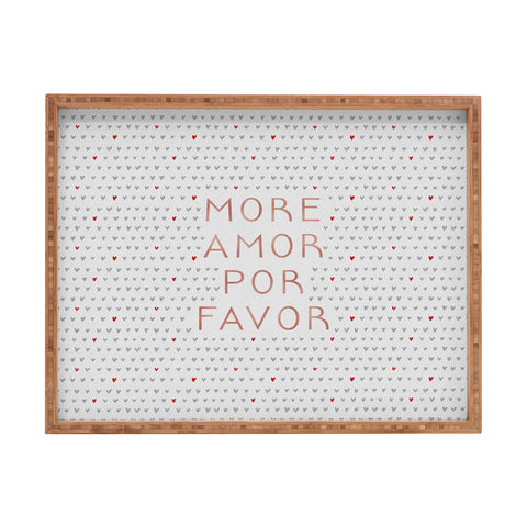 Orara Studio More Amor Quote Rose Gold Rectangular Tray