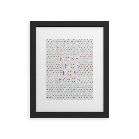 Orara Studio More Amor Quote Rose Gold Framed Art Print
