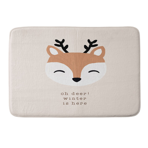 Orara Studio Oh Deer Winter Is Here I Memory Foam Bath Mat