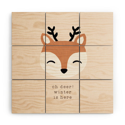 Orara Studio Oh Deer Winter Is Here I Wood Wall Mural
