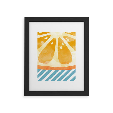 Orara Studio Orange Fruit Watercolor Framed Art Print