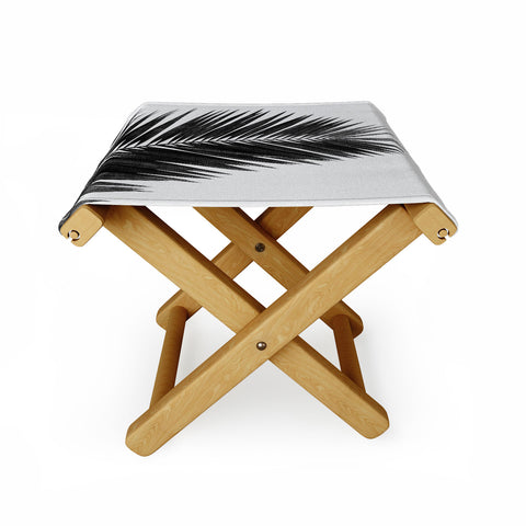 Orara Studio Palm Leaf Black and White I Folding Stool