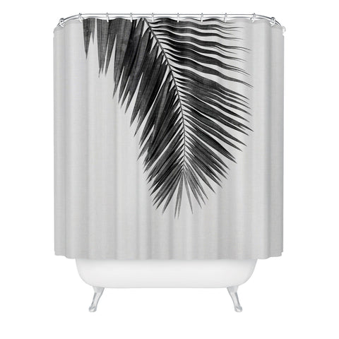 Orara Studio Palm Leaf Black and White I Shower Curtain