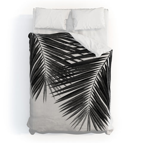 Orara Studio Palm Leaf Black and White II Duvet Cover
