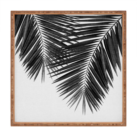 Orara Studio Palm Leaf Black and White II Square Tray