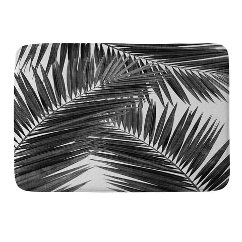 Orara Studio Palm Leaf Black and White III Memory Foam Bath Mat