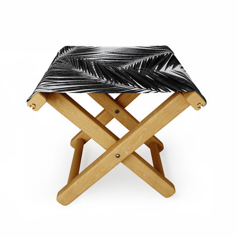 Orara Studio Palm Leaf Black and White III Folding Stool