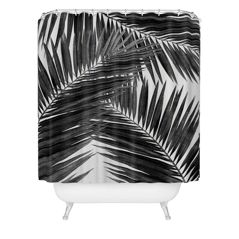 Orara Studio Palm Leaf Black and White III Shower Curtain