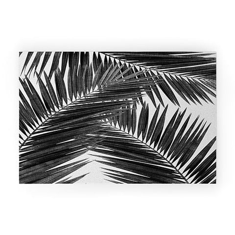 Orara Studio Palm Leaf Black and White III Welcome Mat