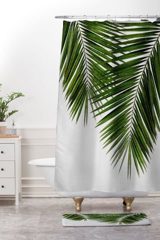 Orara Studio Palm Leaf II Shower Curtain And Mat