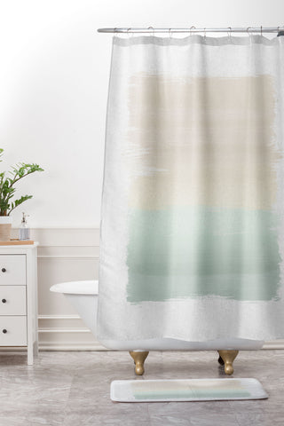 Orara Studio Pastel Abstract Shower Curtain And Mat