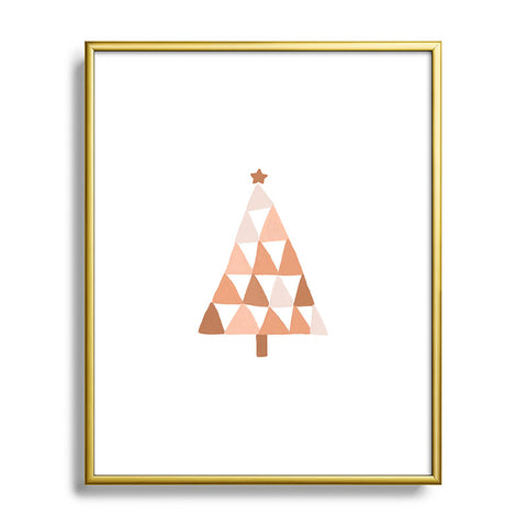 Orara Studio Pastel Christmas Tree Metal Framed Art Print