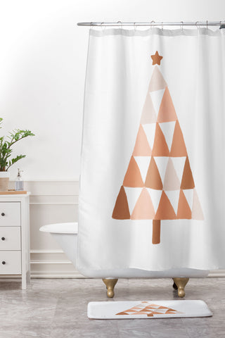 Orara Studio Pastel Christmas Tree Shower Curtain And Mat