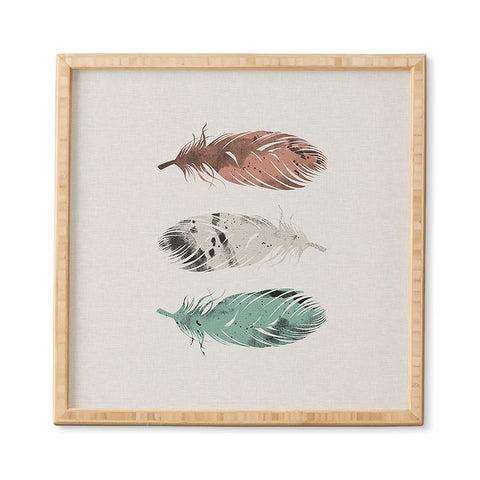 Orara Studio Pastel Feathers Framed Wall Art