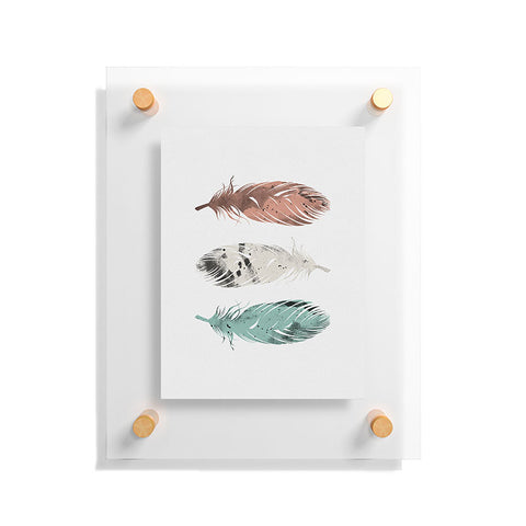 Orara Studio Pastel Feathers Floating Acrylic Print