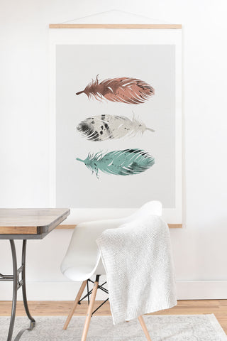 Orara Studio Pastel Feathers Art Print And Hanger